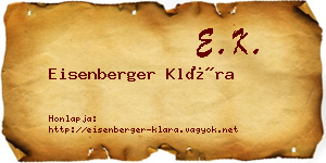 Eisenberger Klára névjegykártya